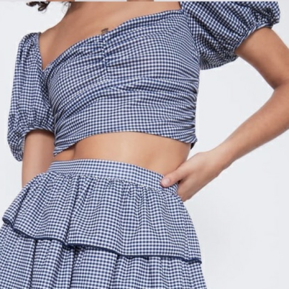 ZARA gingham crop top